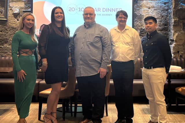 L-R Jaclyn Quinn, Alyson McMenemy, Mike Hall, Kevin Cowgill and Mark Jamosin