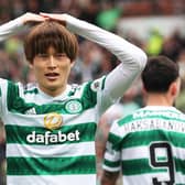 No Celtic player can be considered irreplaceable in the fashion of  Kyogo Furuhashi, the crowning glory in Ange Postecoglou's glittering playing adornments.  (Photo by Craig Williamson / SNS Group)