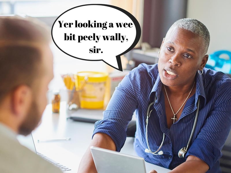 A phrase you may have heard from your Scottish mother growing up, if someone says you’re looking peely wally then it means you’re pale or sickly looking in the face.