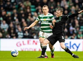 Hibs' Jake Doyle-Hayes made his return to action against Celtic.