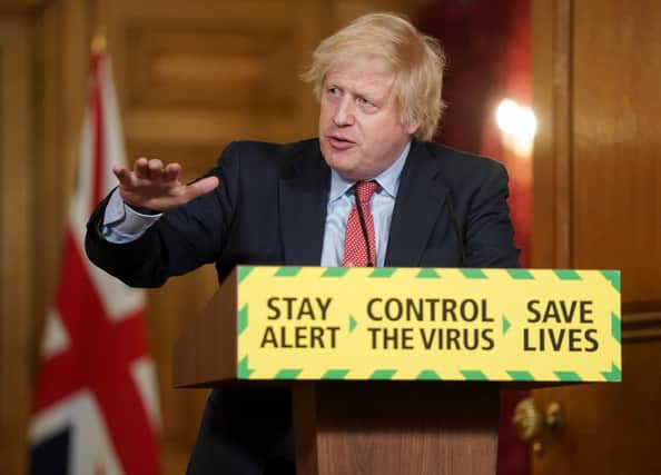 Prime Minister Boris Johnson gives the media briefing in Downing Street on coronavirus