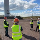 A visit taking place at the Kype Muir Wind Farm near Strathaven.
