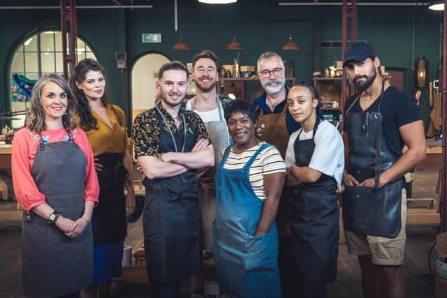 All That Glitters contestants: Emma, Bonnie, Piers, Jack, Nyanda, David, Tianne, Steve Pic: BBC/Twenty Twenty/Paul Husband