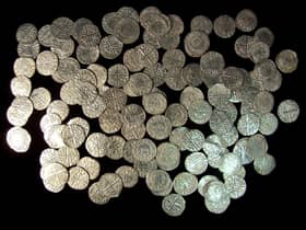 A selection of Edward I and II silver pennies. A hoard of some 8,000 similar coins was recently found by a metal detectorist near Dumfries with each item now being painstakingly recorded by Scotland's Treasure Trove Unit. PIC:  CC.