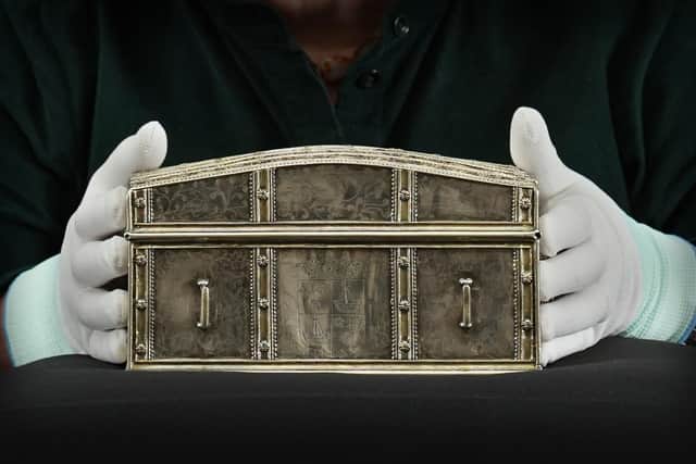 This rare French silver casket is believed to have belonged to Mary Queen of Scots. Picture: Stewart Attwood