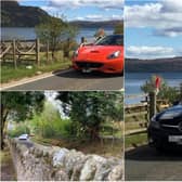 The cars were driven through Lochgoilhead on Sunday.