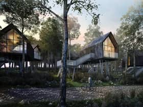 An artist's impression of the health and wellbeing retreat planned for a disused colliery near Auchinleck, East Ayrshire. PIC: Contributed