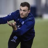 Ben White during a Scotland rugby training session last week at Oriam.
