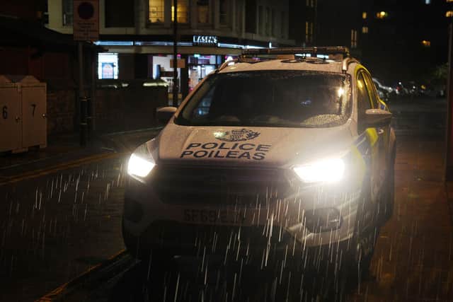 Police at the scene outside Kaspas