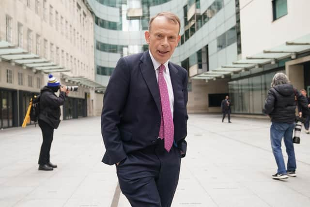 Andrew Marr outside BBC Broadcasting House in central London. Picture: Yui Mok/PA Wire