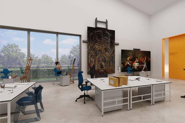 A proposed paintings studio at The Art Works complex which is due to be created in Granton by the National Galleries of Scotland.