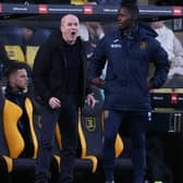 Livingston manager David Martindale shouts from the touchline.