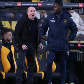 Livingston manager David Martindale shouts from the touchline.