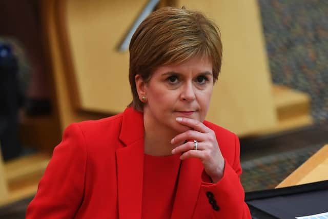 First Minister Nicola Sturgeon during First Minister's Questions at the Scottish Parliament in Holyrood, Edinburgh