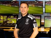 Crawford Allan, head of referee operations at the Scottish FA, at a Hampden training session in VAR.  (Photo by Alan Harvey / SNS Group)