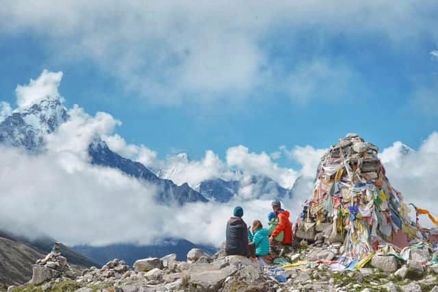 The family remain waiting in the mountains until it is safe to return to Nepal's capital