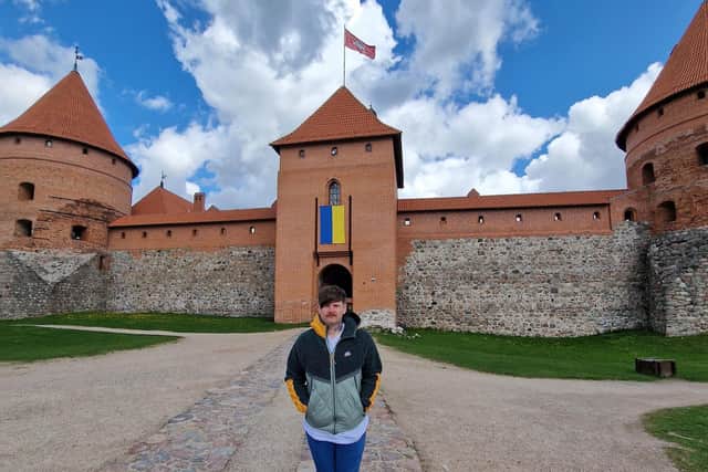 Graham Falk at Trakai Castle, which offers a rich view of Lithuania history going back centuries. Pic: Graham Falk