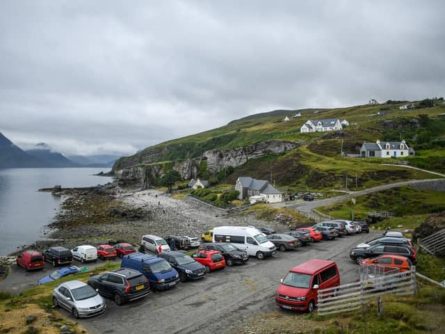 A packed carpark this summer in Elgol, Skye. Picture: Peter Summers/Getty Images