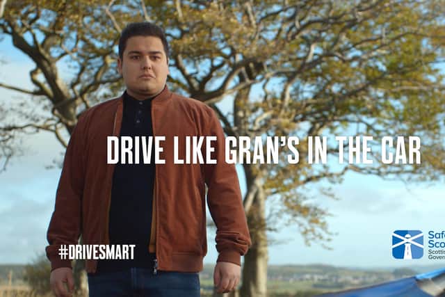 The young driver getting a dressing down from 'gran' in the advert