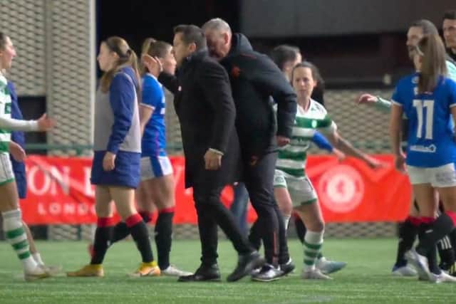 The incident which led Rangers assistant Craig MacPherson to receive a six-game ban for headbutting Celtic manager Fran Alonso.