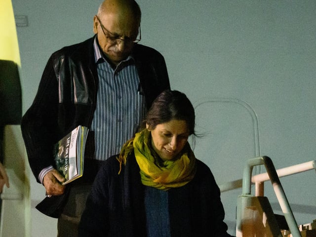 Nazanin Zaghari-Ratcliffe and Anoosheh Ashoori arrive at Brize Norton, Oxfordshire, after they was freed from detention by Iranian authorities. Picture date: Thursday March 17, 2022.