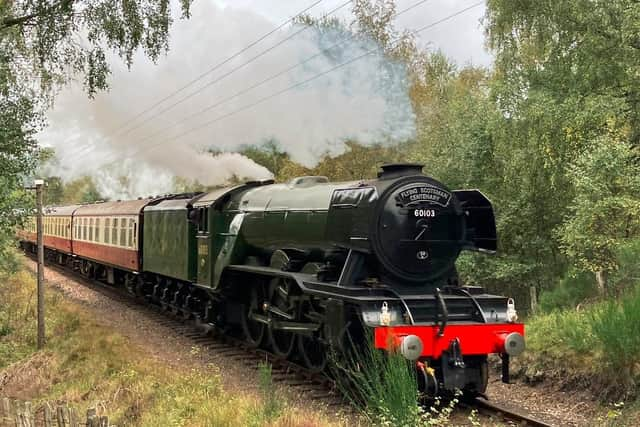 Flying Scotsman on the Strathspey Railway in September. (Photo by John Pope)