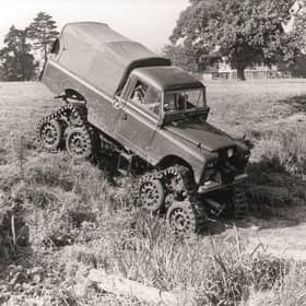 James Cuthbertson is believed to be at the wheel in this image, putting his Land Rover variant through its paces.