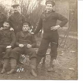 Pictured are seven men from Bernera off the Isle of Lewis, who spent most of the war in the Dutch internment camp. They are (standing left to right) Kenneth Macaulay,  Donald Macdonald, Norman Maclennan, Angus Maciver. Seated (from left to right) are Norman Macdonald, John Macdonald and Angus Macdonald. PIC: Bernera Historical Society.