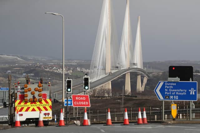 The Queensferry Crossing has been closed by falling ice three times within a year. Picture: Andrew Milligan/PA Wire