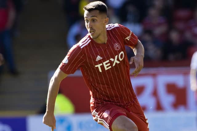 Aberdeen's top scorer Bojan Miovski is one of the summer signings the club's manager Jim Goodwin has urged to raise their profile by standing up to the challenge presented by the club's hosting by Rangers. (Photo by Alan Harvey / SNS Group)
