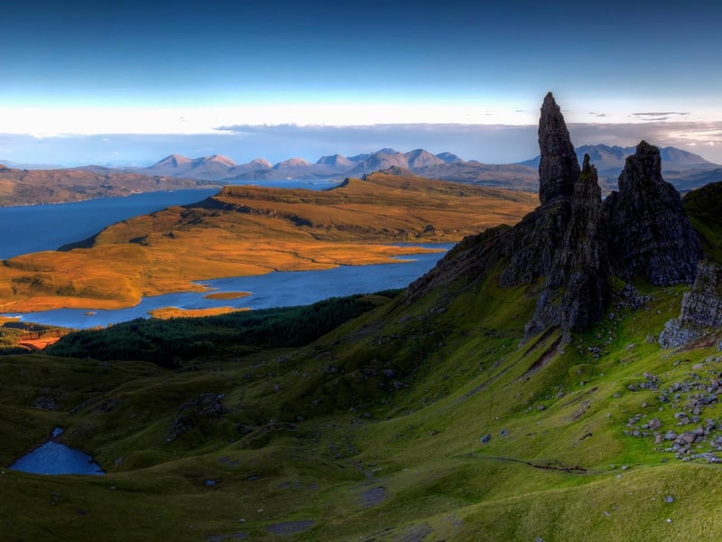 The Old Man of Storr is a mere six-mile drive away from the nearby port village of Portree. If you and your partner enjoy the romance of fairytales then the legend of the Old Man of Storr, who is said to have once been a local giant, may be of interest to you.