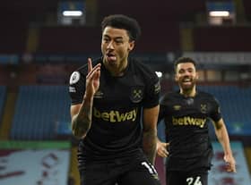 Jesse Lingard scored twice on his West Ham United debut against Aston Villa.
