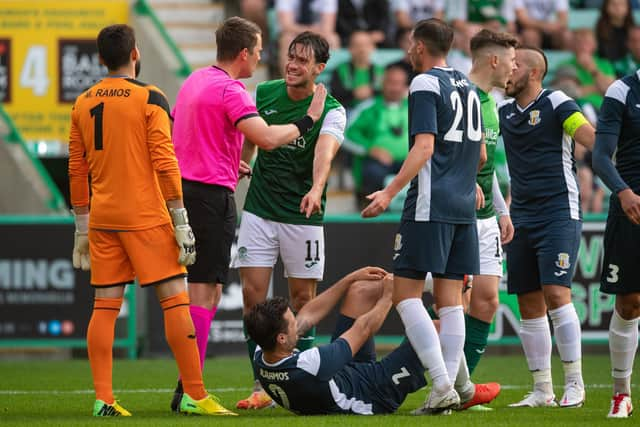 Hibs overcame Santa Coloma two years ago - but Joe Newell was sent off amid theatrics from the Andorrans.