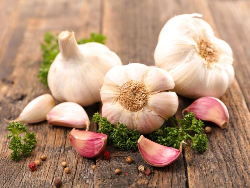 Garlic is another member of the Allium family that is poisonous to dogs. Symptoms include nausea and vomiting, abdominal pain, diarrhoea and ,in severe cases, anaemia and organ damage. 65 per cent of people were unaware of its toxicity.
