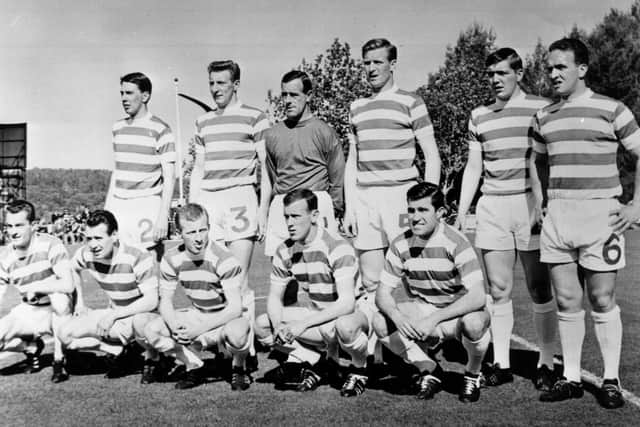 The Celtic team before the 1967 European Cup final match against Inter Milan in Lisbon.