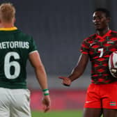 Collins Injera, captain of Kenya, during the Rugby Sevens match between South Africa and Kenya.