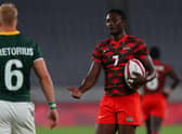 Collins Injera, captain of Kenya, during the Rugby Sevens match between South Africa and Kenya.