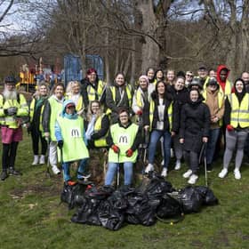 McDonald's litter pick in Scotland