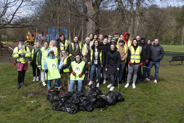 McDonald's litter pick in Scotland