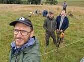 Metal detectorists Dariusz Gucwa, Mariusz Stepien and Damian Michalowski at the excavation site. PIC: Contributed.