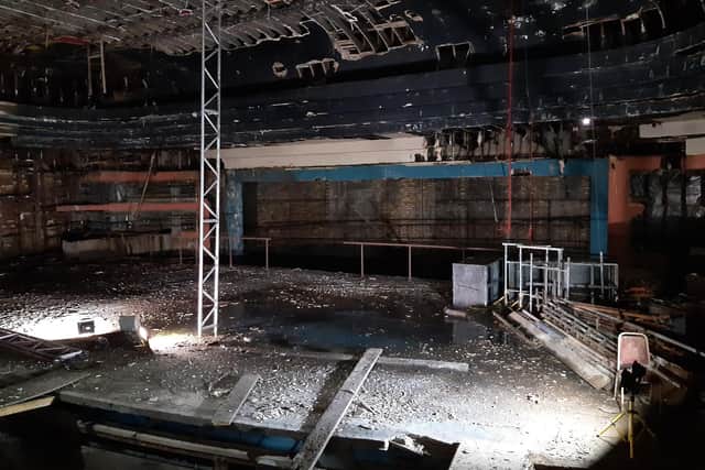 Kirkcaldy Kings Theatre - inside the former main cinema which has been left badly damaged by two decades of decay