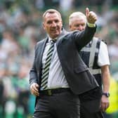It's all thumbs-up for Brendan Rodgers as Celtic overcame Rangers.
