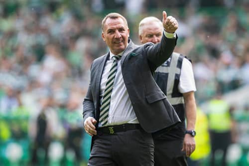 It's all thumbs-up for Brendan Rodgers as Celtic overcame Rangers.