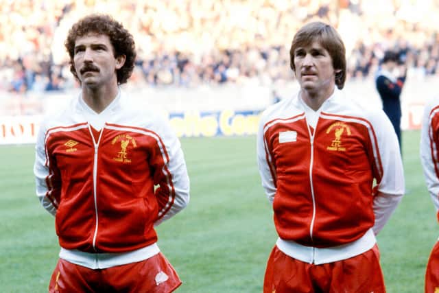 Changing places: Kenny Dalglish (right) resigned as Liverpool manager and Graeme Souness replaced him at Anfield. Pictured here before the European Cup final against Real Madrid in 1981