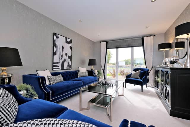 The Aden Meadows Larch Show Home Living Room.