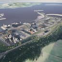 A CGI image of the completed Hunterston marine yard revamped as a 'leading renewables hub'. Picture: contributed.