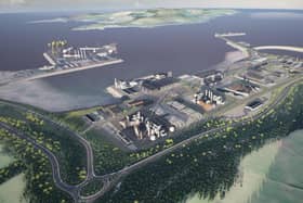 A CGI image of the completed Hunterston marine yard revamped as a 'leading renewables hub'. Picture: contributed.