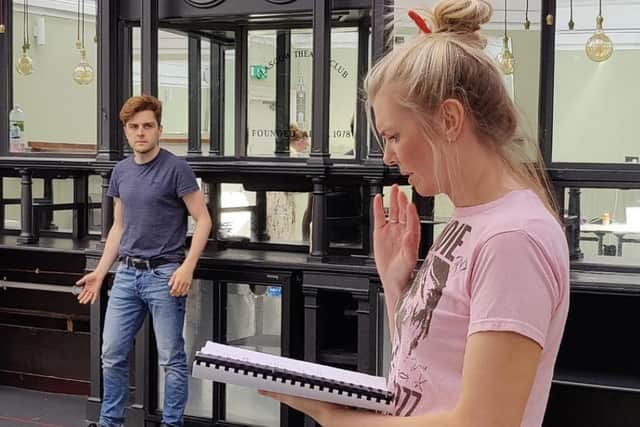 Martin Quinn AND Dani Heron in rehearsals for Radiant Vermin PIC: Tron Theatre