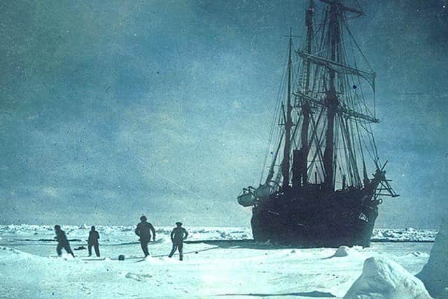 Endurance trapped by the sea ice.