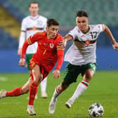 Harry Wilson in action for Wales against Bulgaria earlier this week